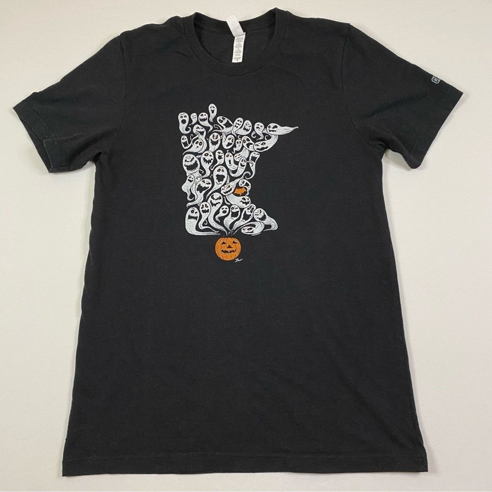 Minnesota Halloween T-Shirt Men's Medium‎ Chux Midwest Spooky Ghost Pumpkin